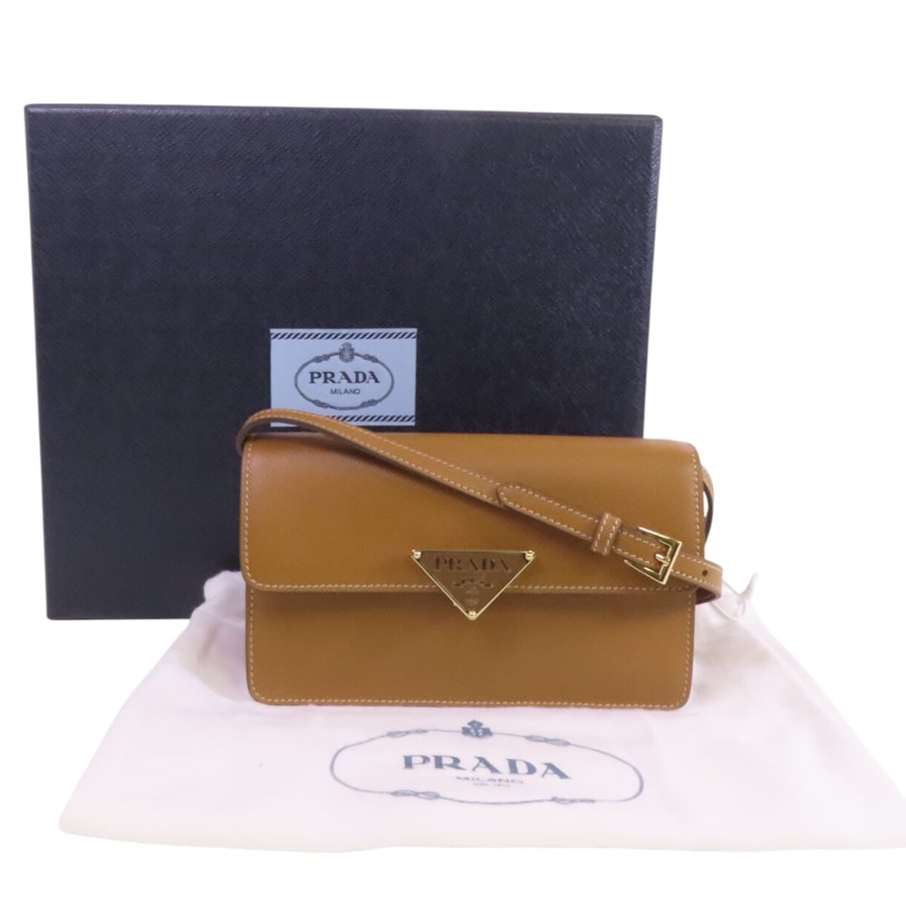 Prada Mini Saffiano Shoulder Brown - 10