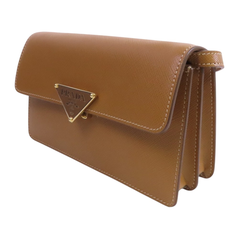 Prada Mini Saffiano Shoulder Brown - 3