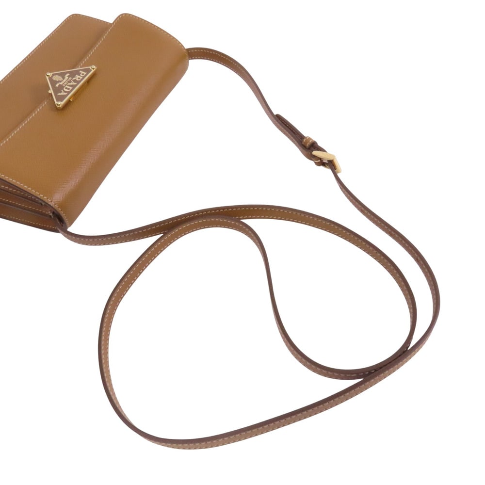 Prada Mini Saffiano Shoulder Brown - 7