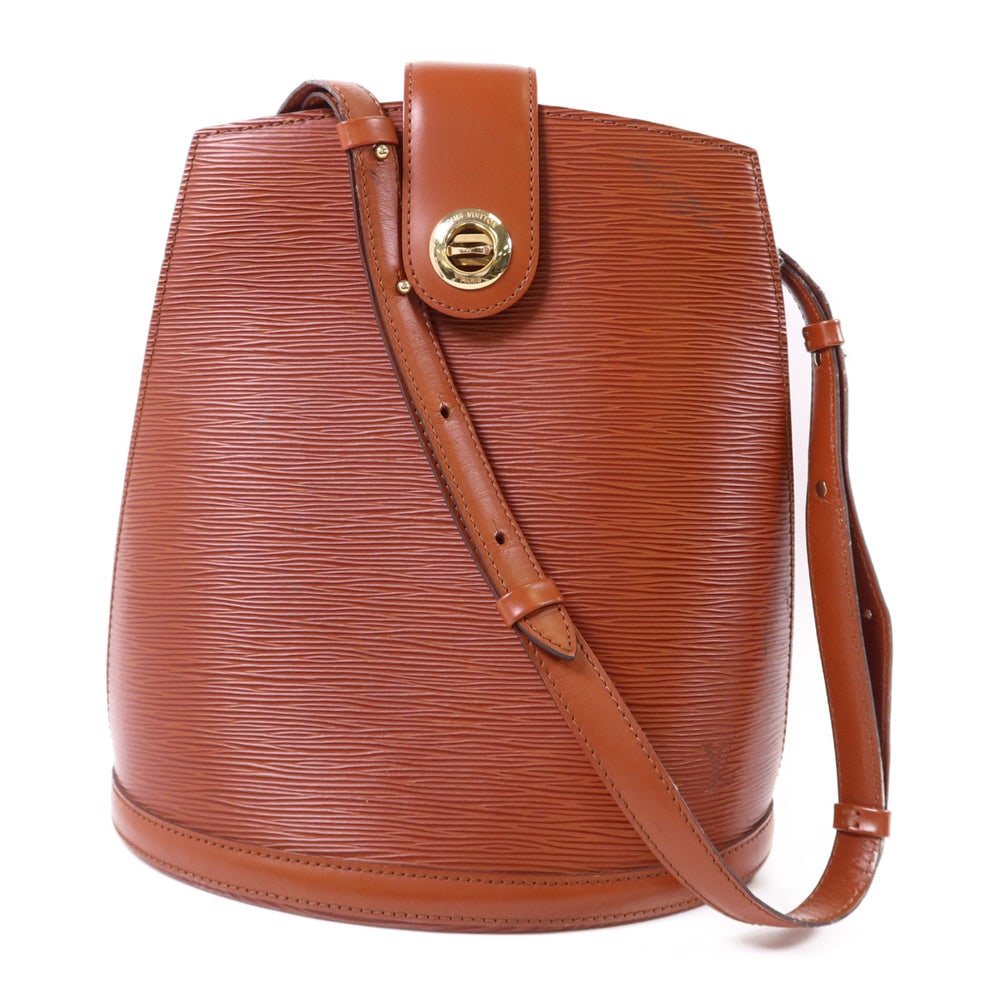 Louis Vuitton Cluny Epi Shoulder Bag: Authentic and authenticated Louis Vuitton Cluny shoulder bag in brown Epi calfskin. Product no. VI1925. Approx. 26W x 29H x 16.5D cm with 72 cm shoulder strap. No accessories listed.
