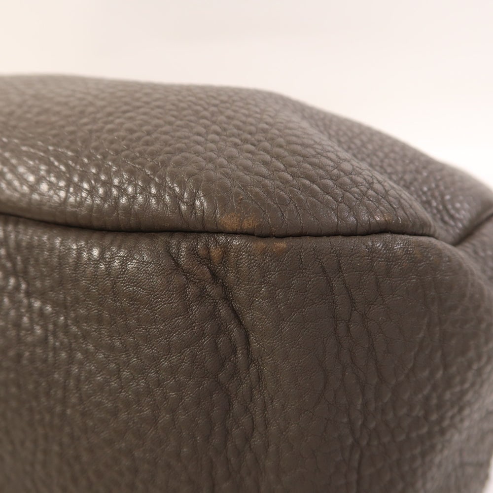 Prada Gray Leather Shoulder Bag - 10