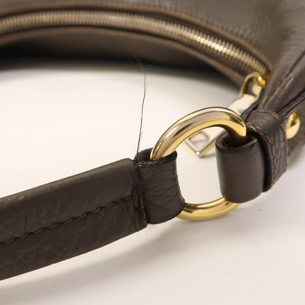 Prada Gray Leather Shoulder Bag - 14