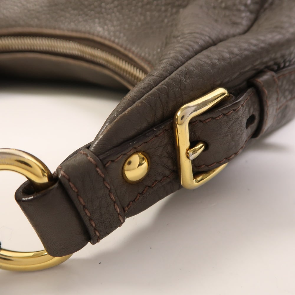 Prada Gray Leather Shoulder Bag - 18