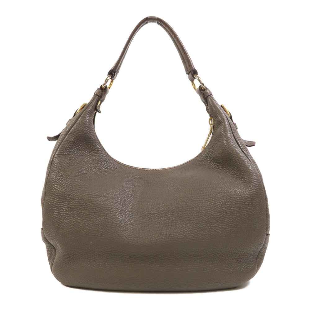 Prada Gray Leather Shoulder Bag - 2
