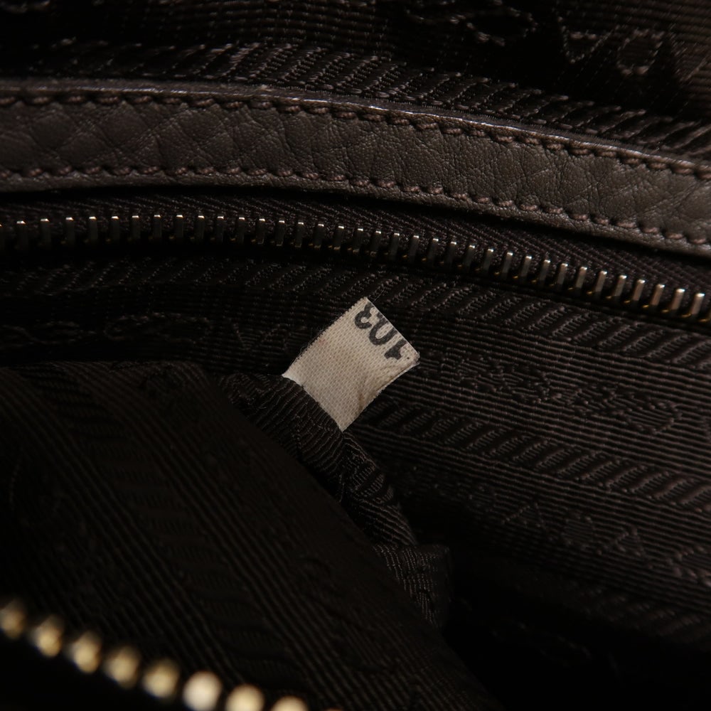 Prada Gray Leather Shoulder Bag - 7