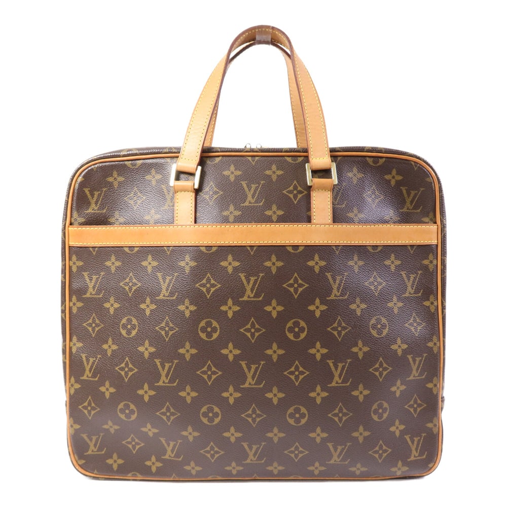 Louis Vuitton Pegase Handbag Monogram: Authenticated genuine Louis Vuitton Porte Documents Pegase handbag in brown Monogram PVC coated canvas with gold-tone hardware. Includes storage bags. Product no. MB0014. Approx. W37 x H31.5 x D7 cm.