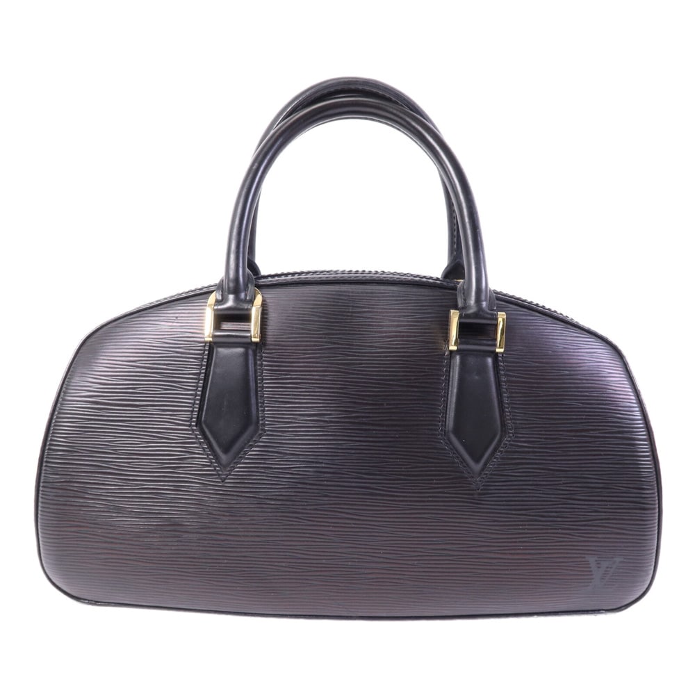 Louis Vuitton Jasmin Epi Noir Handbag: Authenticated genuine Louis Vuitton Jasmin handbag in black Epi calfskin with gold-tone hardware. Includes storage bags. Product no. TH0031. Approx. W32 x H18 x D10 cm with 30 cm handle.