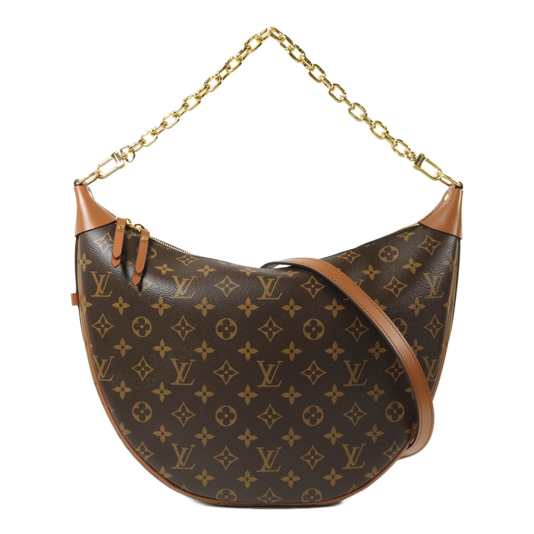 Louis Vuitton Loop Hobo 2 Way: Brown monogram reverse 2 way shoulder bag.