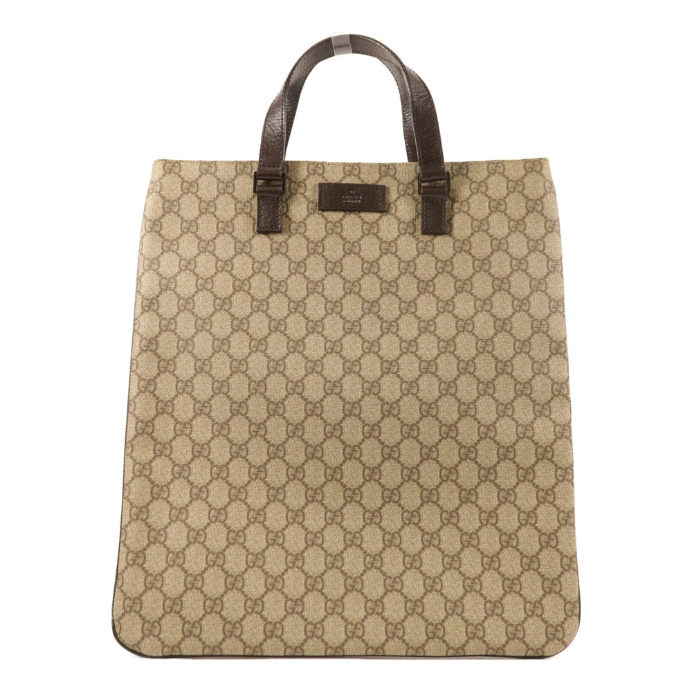 Gucci Vintage Monogram Tote Brown: Brown coated canvas tote bag. 35 x 39 x 2 cm.