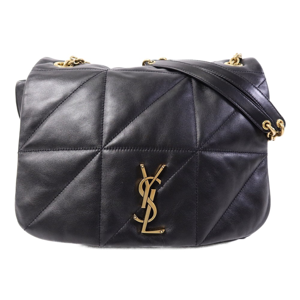 Saint Laurent Jamie 4.3 Black: Black lambskin medium chain shoulder bag with gold-tone hardware.