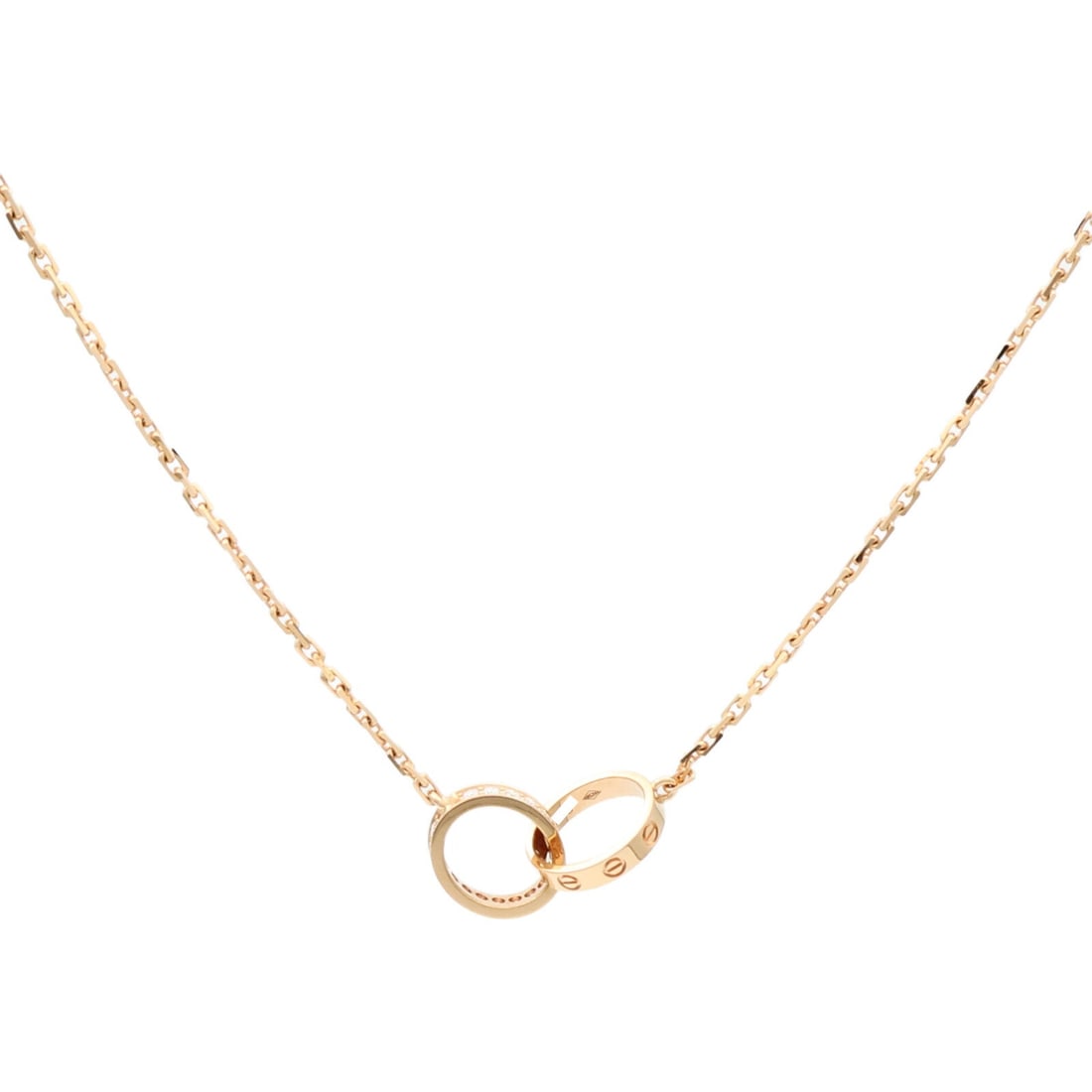Cartier Love Half-Paved Necklace: Cartier Love Pendant Half-Paved necklace in diamond and 18K pink gold. Listed price 663,967.00. Real and authenticated.