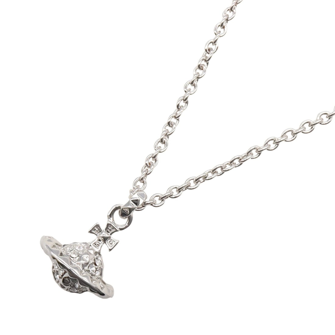 Vivienne Brass Silver Necklace: Necklace in brass with silver tone.