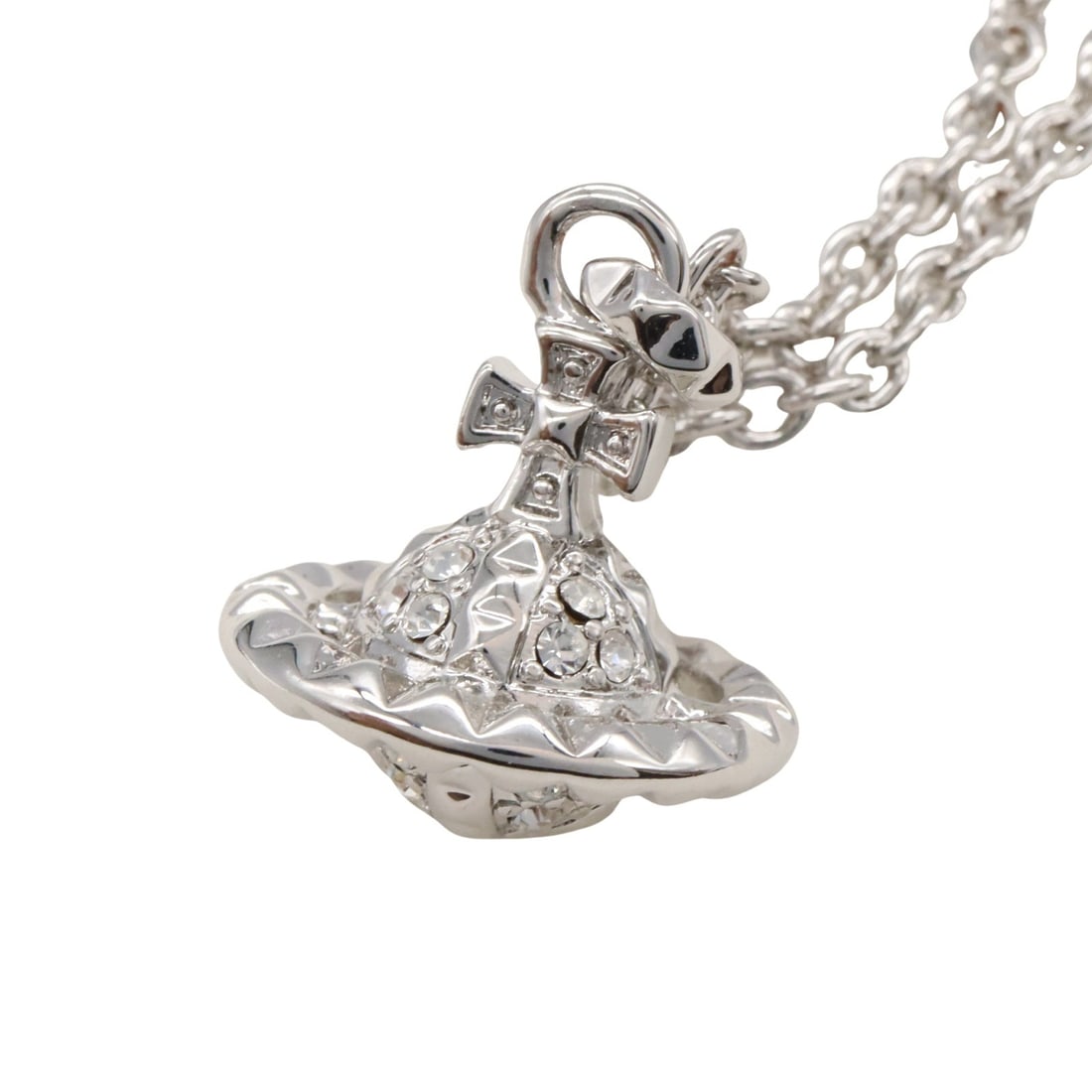 Vivienne Brass Silver Necklace - 5
