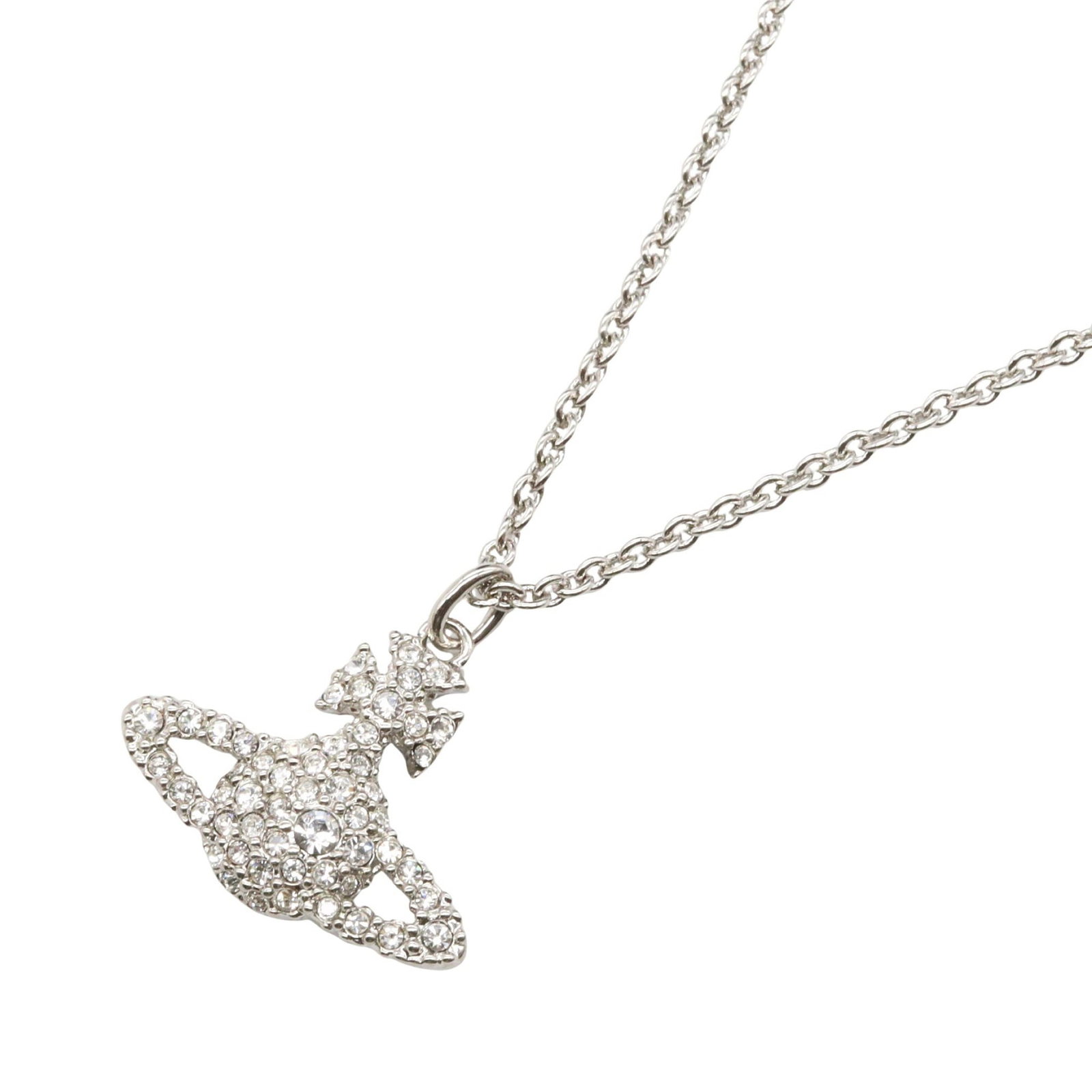 Vivienne Brass Silver Necklace: Necklace in brass with silver tone.