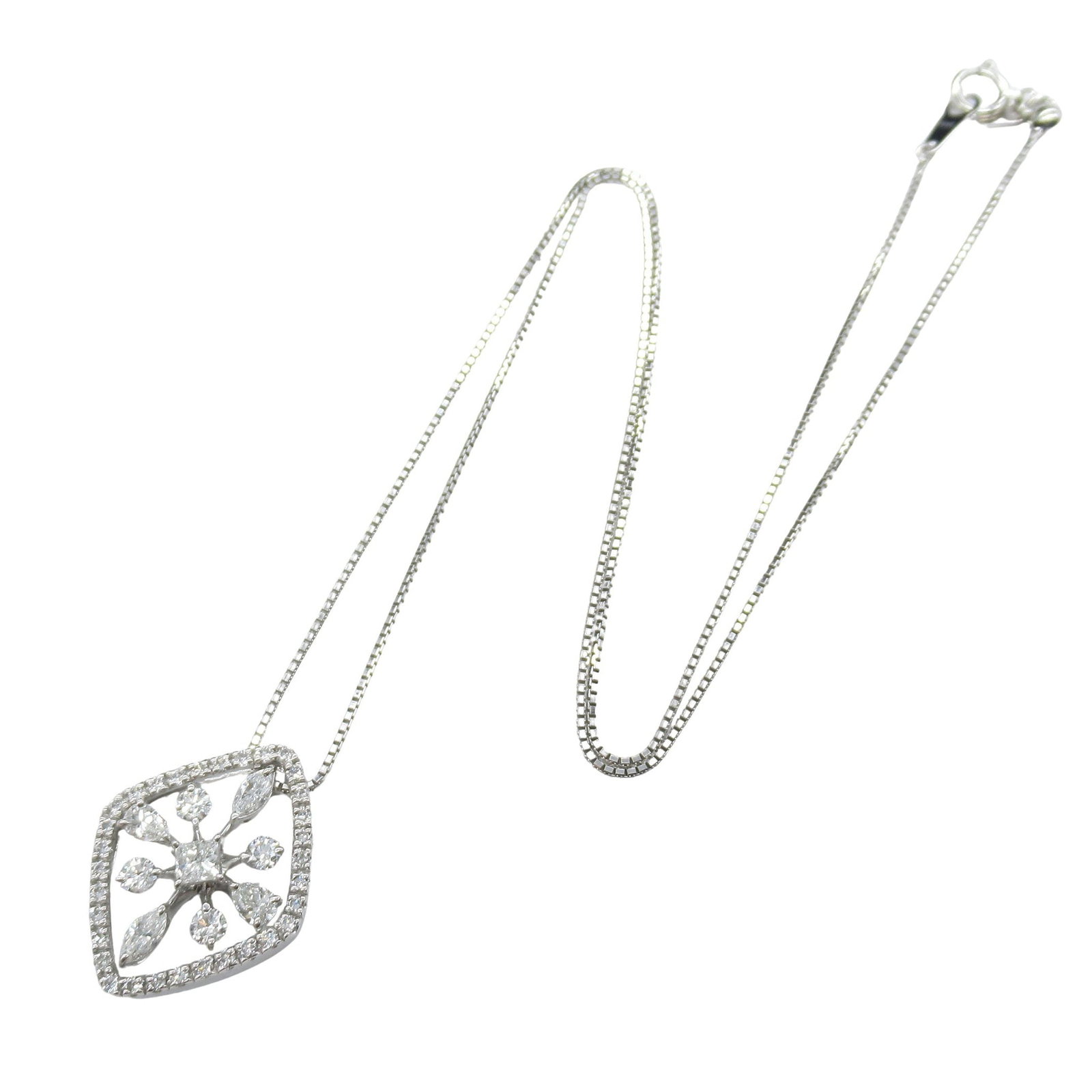 Diamond Necklace White Gold - 2