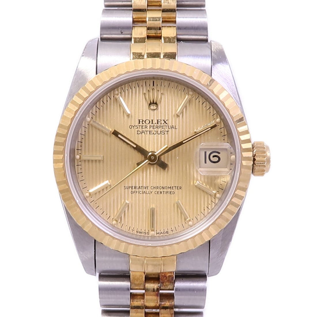 Rolex Datejust 69173 Automatic: Gold and yellow gold automatic watch in 18K yellow gold and stainless steel. 26mm case, max wrist 17cm.