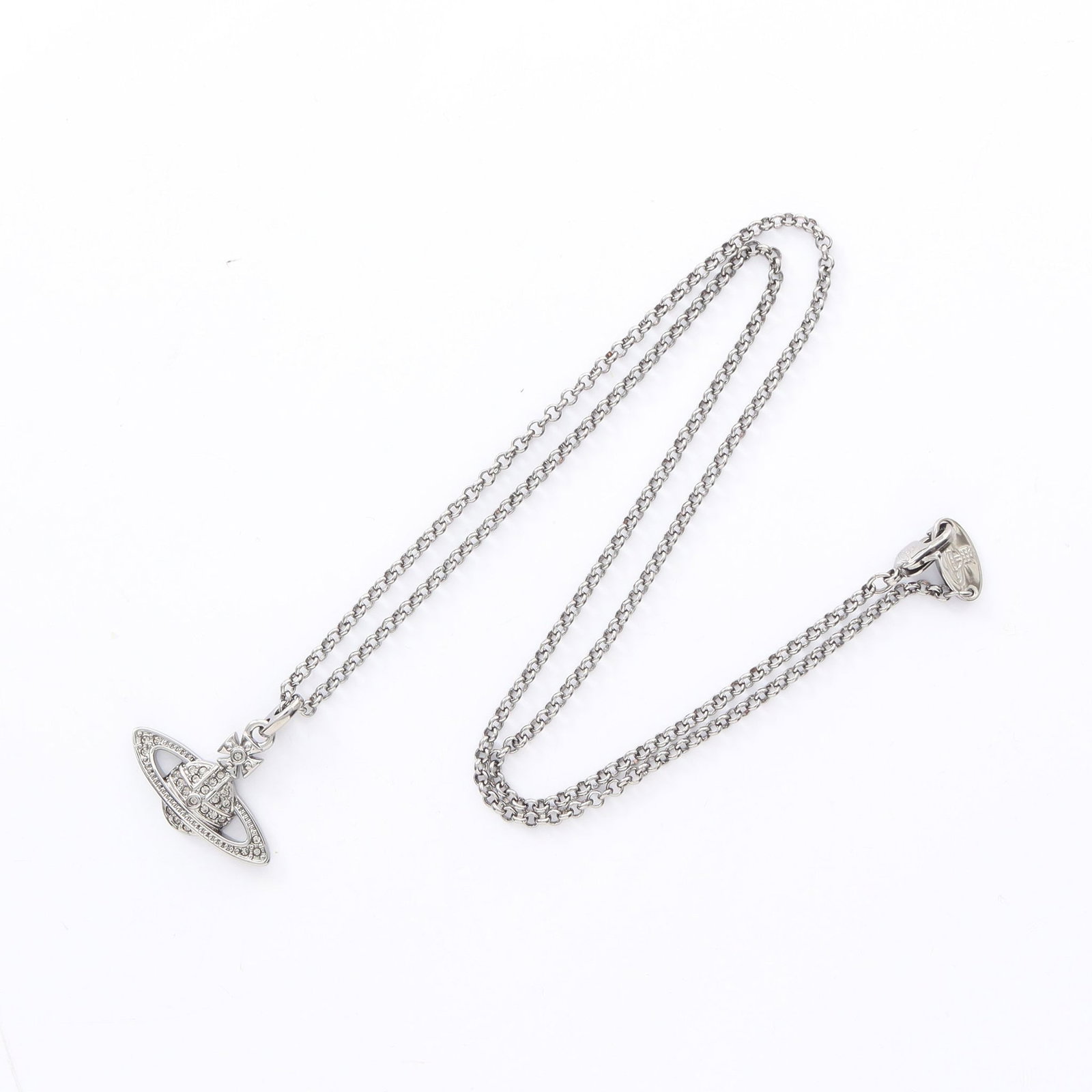 Vivienne Orb Necklace Silver Clear - 3