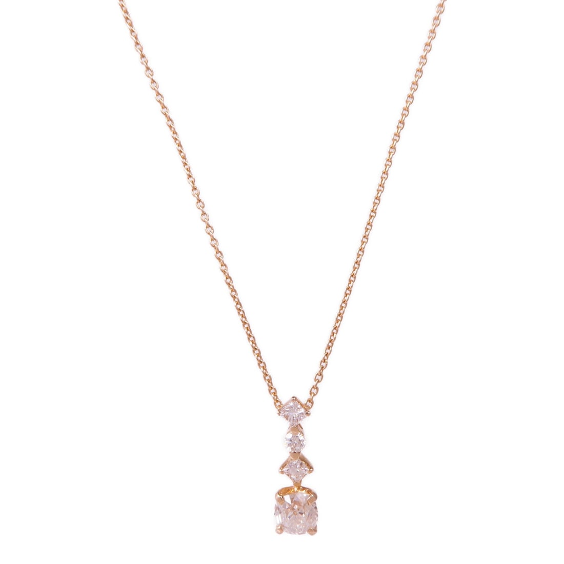 Diamond Necklace 18K Pink Gold: Diamond necklace in 18K pink gold.
