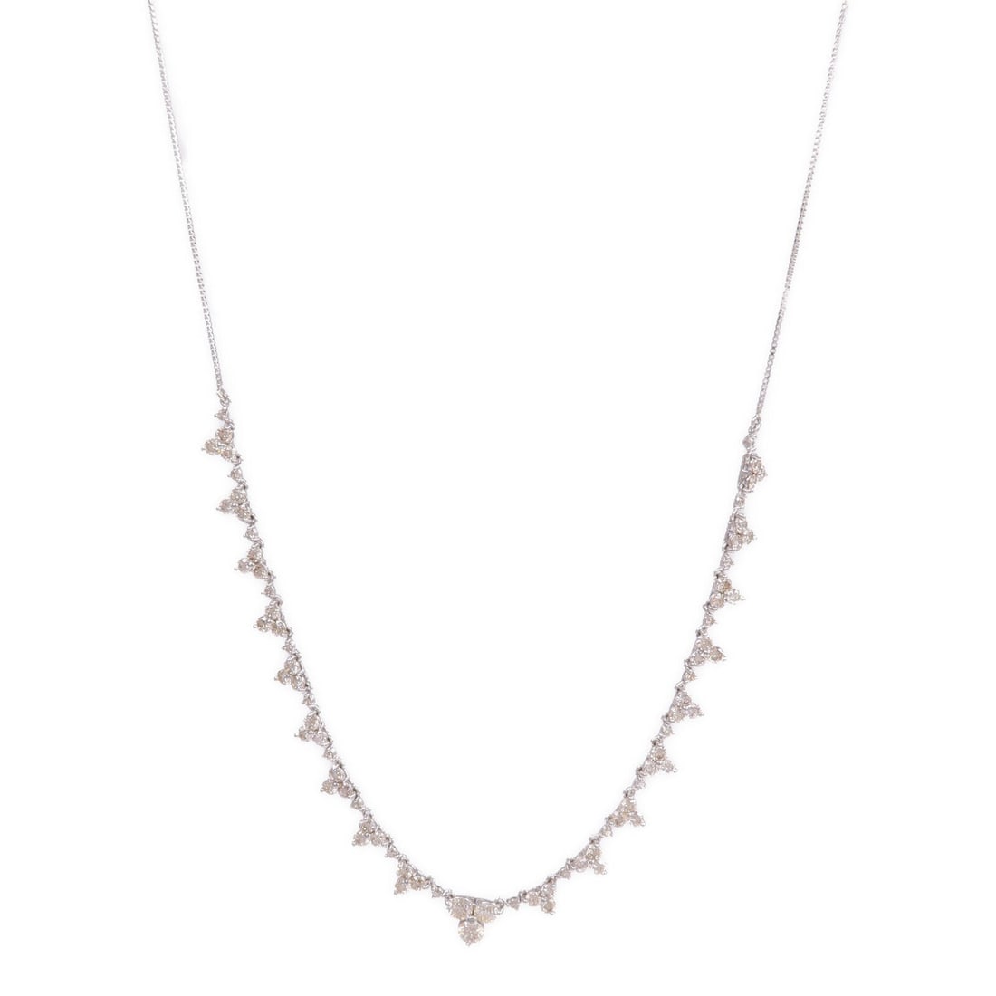 Diamond Necklace 18K White Gold: Diamond necklace in 18K white gold.