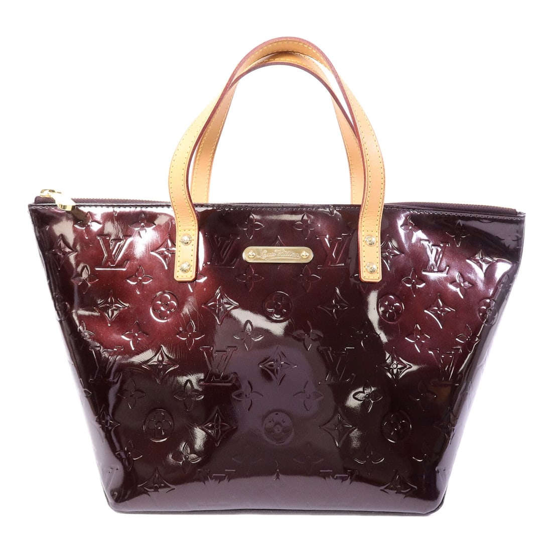 Louis Vuitton Bellevue PM Vernis Brown: Bellevue PM handbag M93585 in brown Monogram Vernis patent leather. Size 21 to 38 x 21 x 18 cm. Handle 29 cm.
