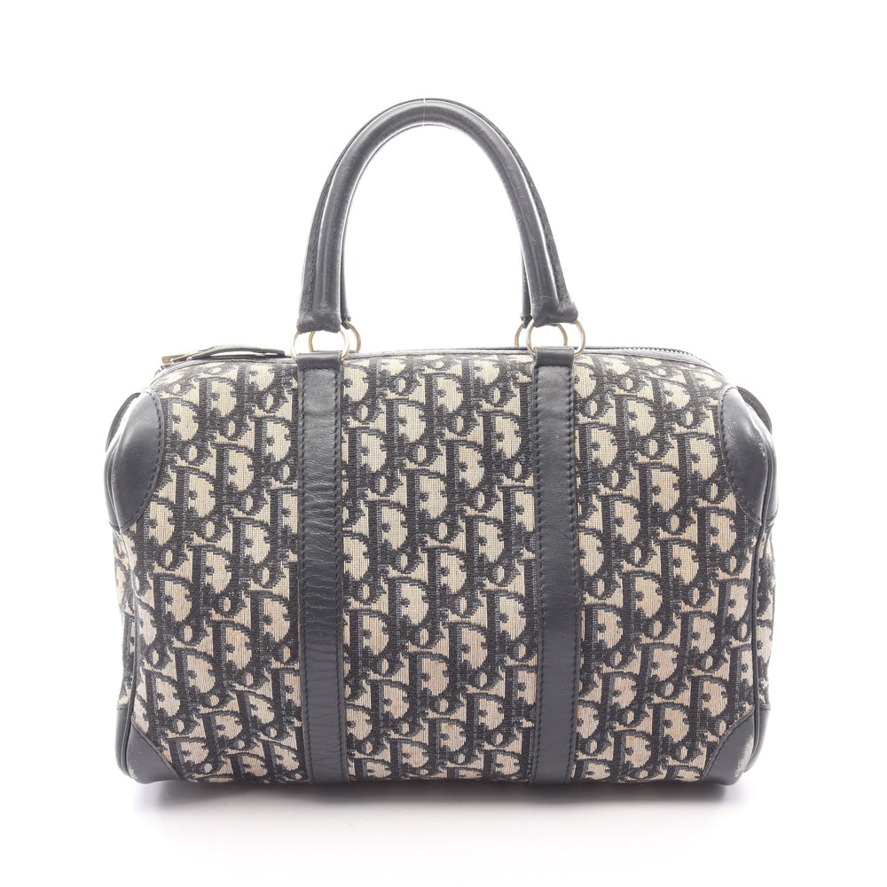 Dior Trotter Mini Boston Beige Navy: Trotter mini boston bag in beige and navy canvas and leather. Size 30 x 21 x 15 cm.
