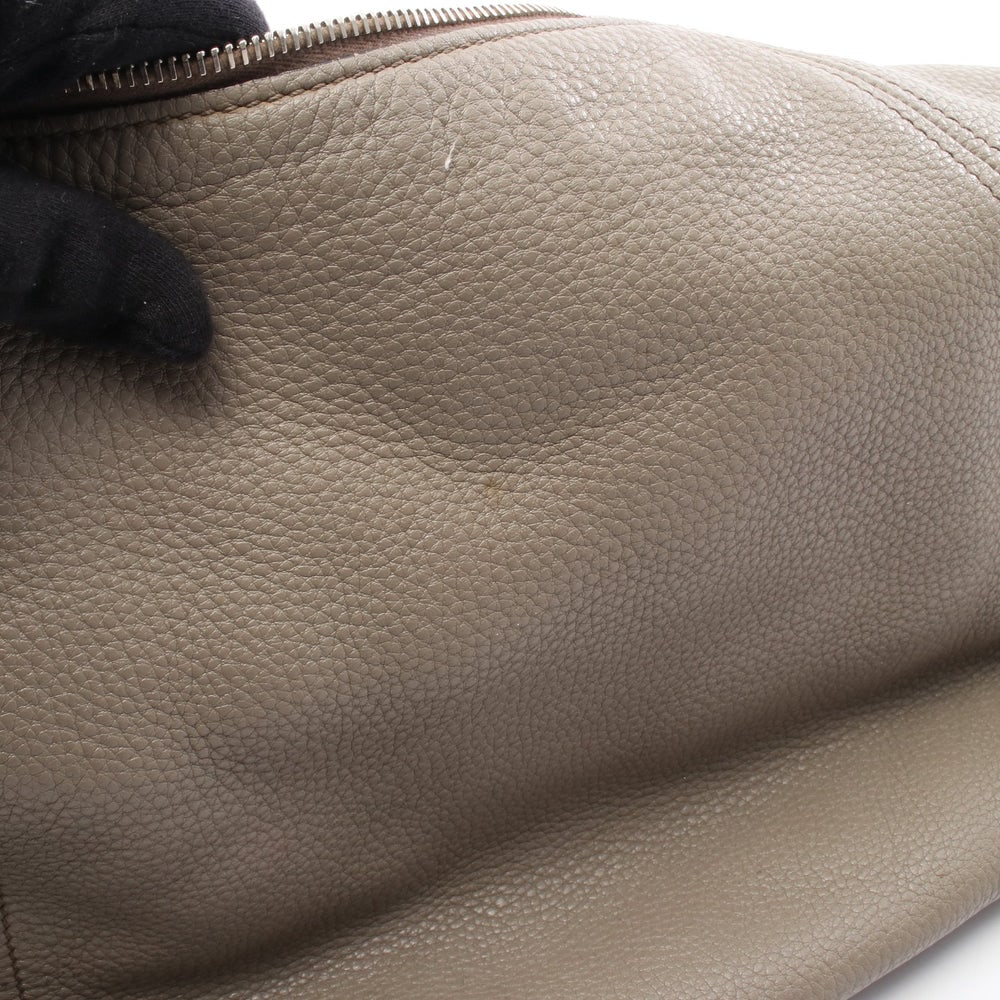 Prada Leather One Shoulder Bag Gray Beige - 11