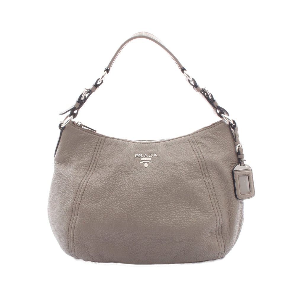 Prada Leather One Shoulder Bag Gray Beige (1 of 14)