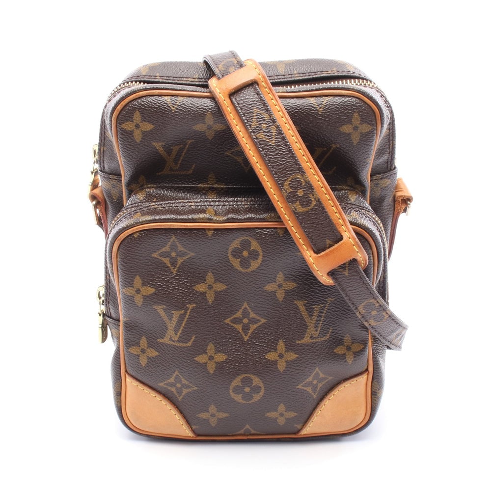 Louis Vuitton Amazon Monogram Bag: Authenticated genuine Louis Vuitton Amazon shoulder bag in brown Monogram PVC leather, model M45236, product no. TH0073. Approx. H21 x W15 x front/rear gusset 4/5 cm with 112-130 cm strap.