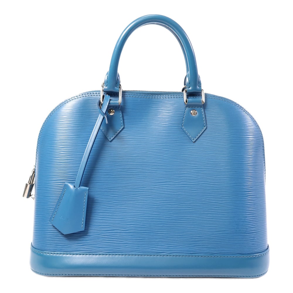 Louis Vuitton Epi Alma PM Green: Epi Alma PM handbag in green calfskin. Includes clochette key and padlock. Size 31.5 x 23 x 15.5 cm.