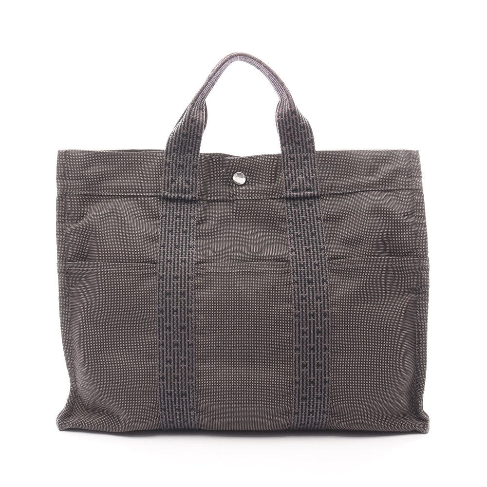 Hermes Yale Line Mm Tote Dark Gray: Hermes Yale Line Mm Handbag Tote Bag. Color: Dark Gray. Material: Nylon Canvas. Size: 42 X 32 X 11 Cm. Handle: 29 Cm.