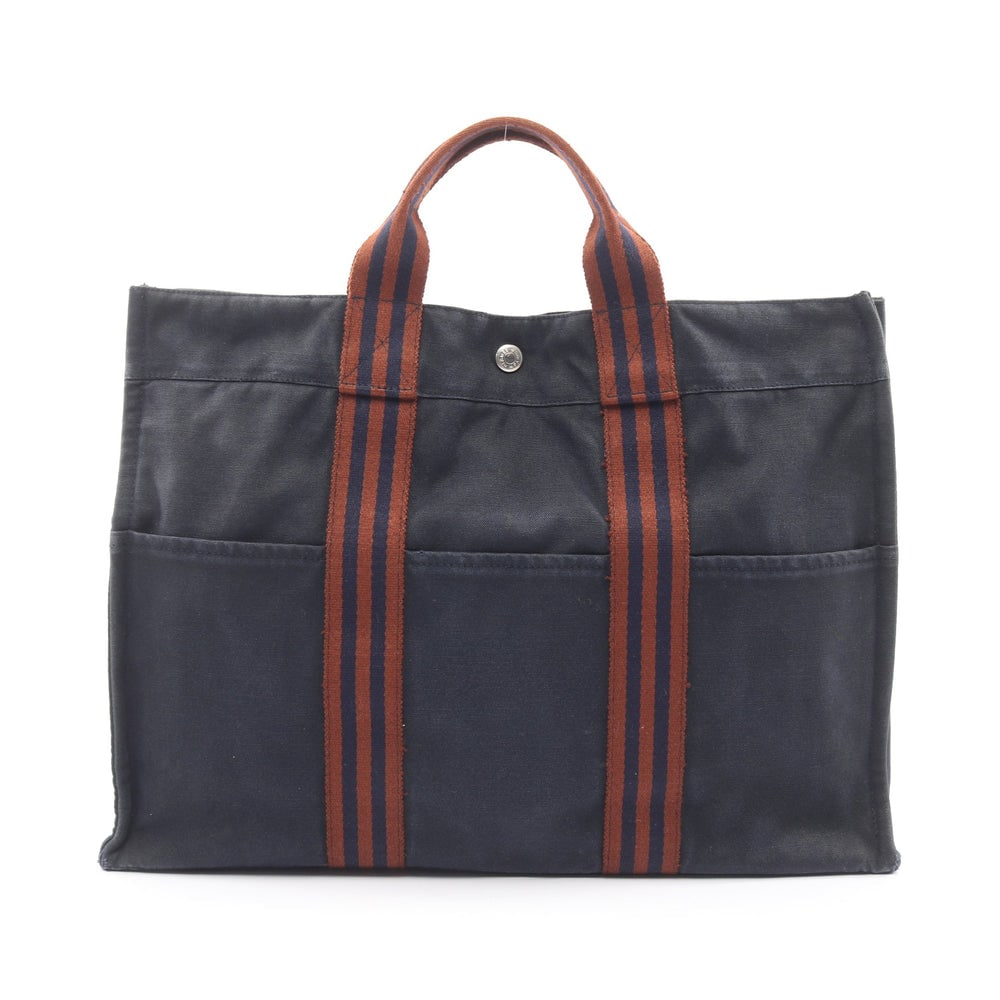 Hermes Fool Toe Mm Tote Navy: Hermes Fool Toe Mm Handbag Tote Bag. Color: Dark Navy Brown. Material: Canvas. Size: 42 X 31 X 11 Cm. Handle: 29 Cm.