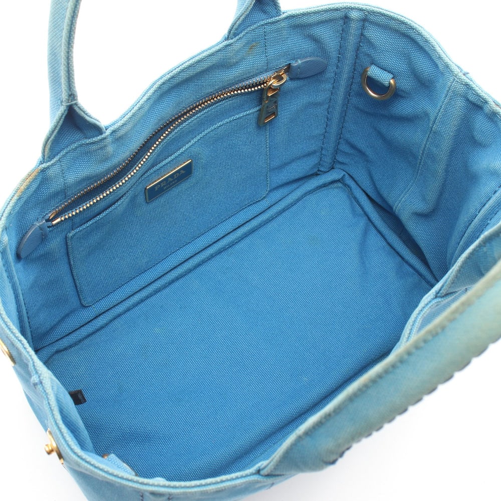 Prada Canapa 2Way Tote Blue - 3