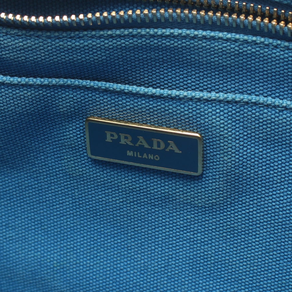 Prada Canapa 2Way Tote Blue - 4