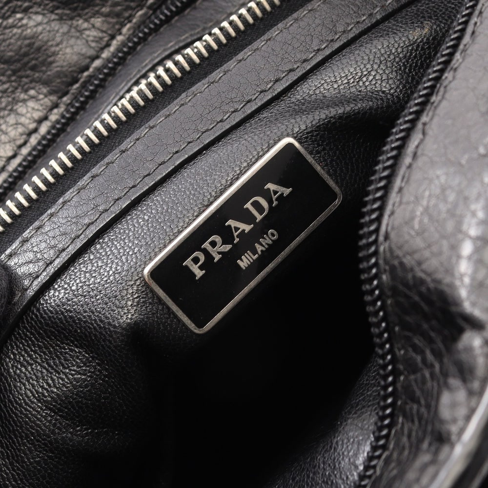 Prada Leather Shoulder Black - 4
