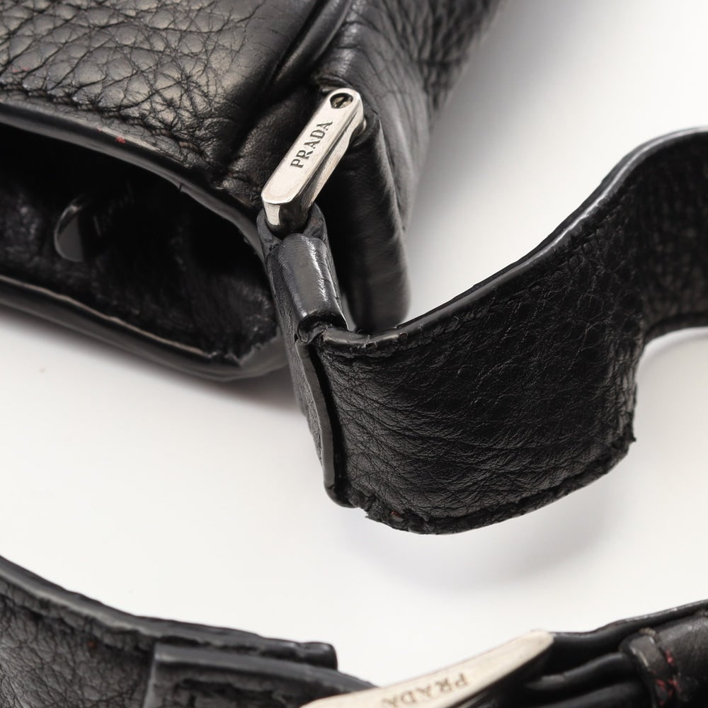 Prada Leather Shoulder Black - 5