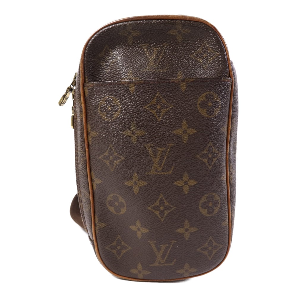 Louis Vuitton Pochette Gange Brown: Authentic and authenticated Louis Vuitton Pochette Gange waist bag shoulder in brown Monogram PVC coated canvas. Product no. CA0091. Approx. 12W x 22H x 4.5D cm with 60-112 cm strap.
