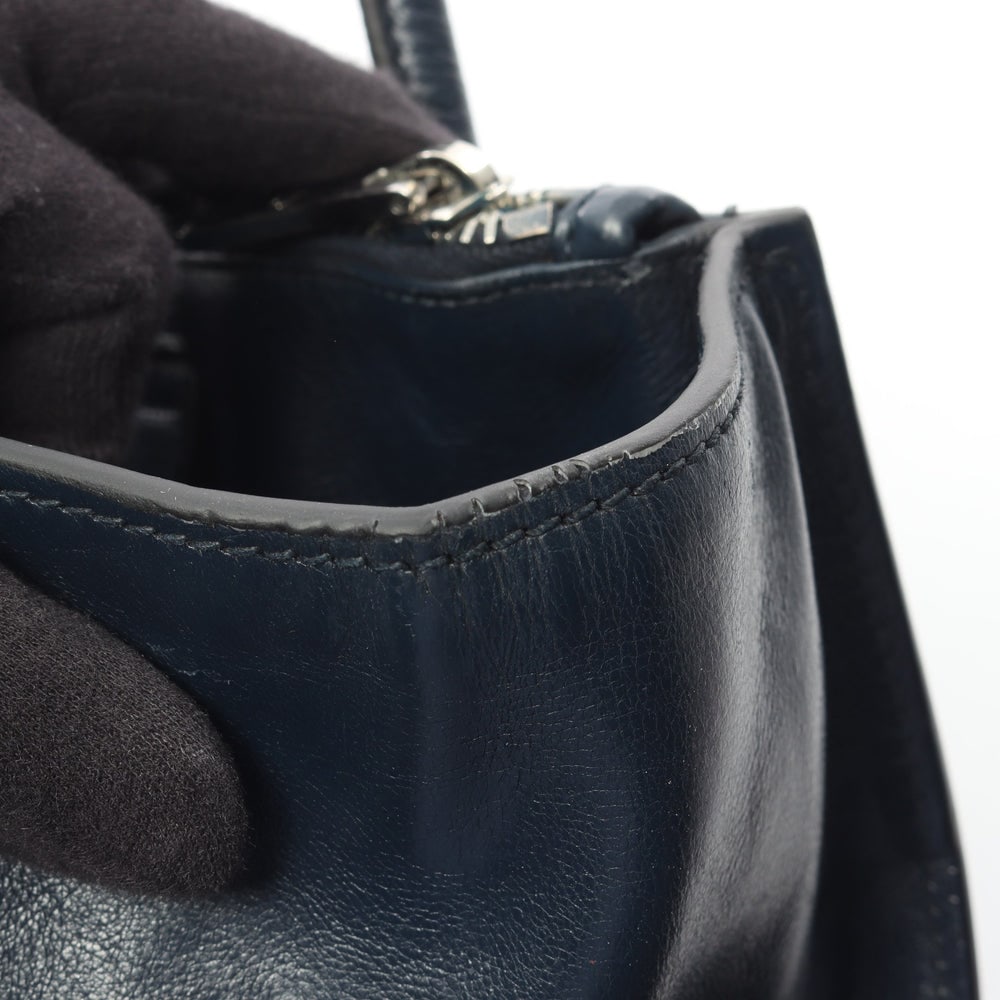 Prada Navy Leather 2WAY Handbag - 11