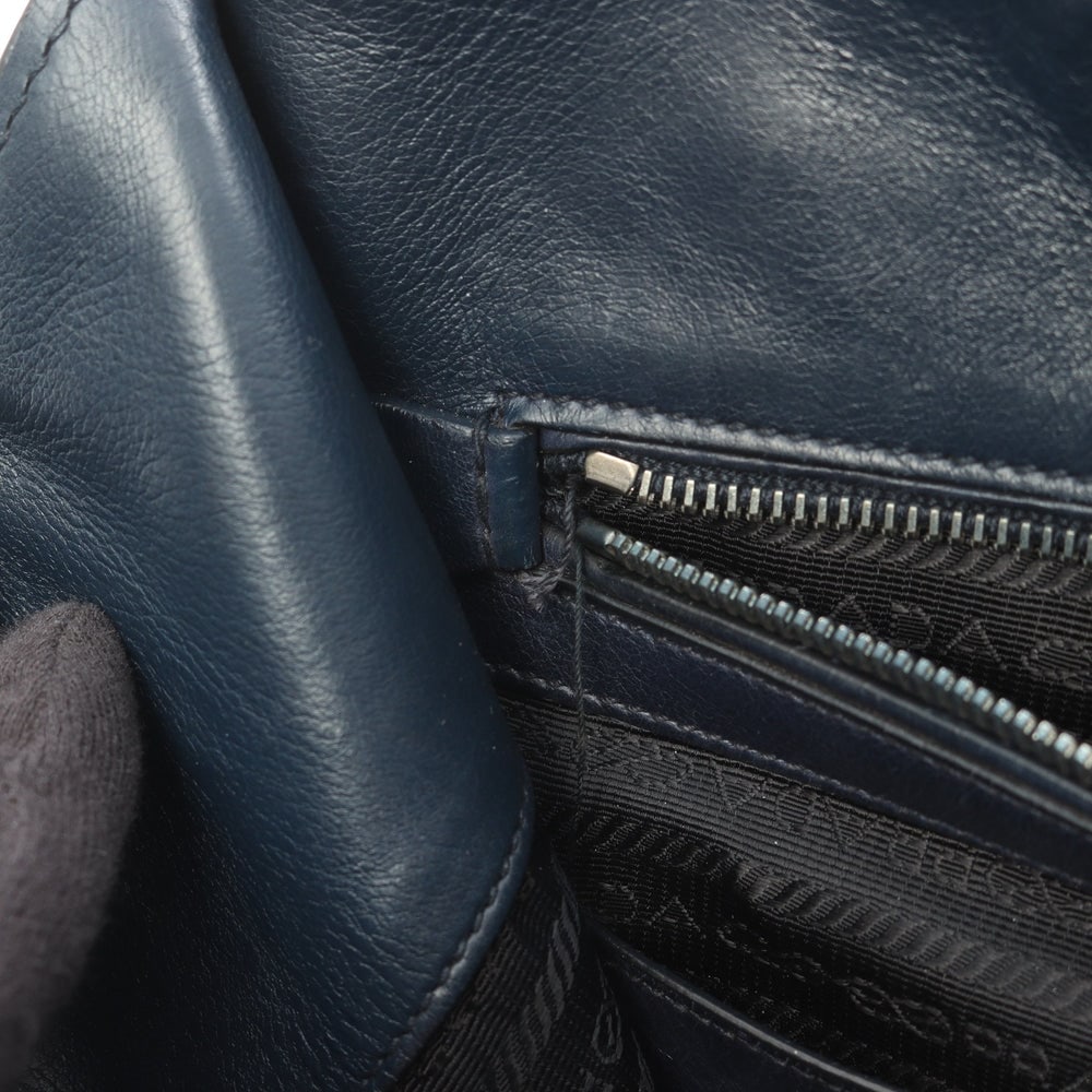 Prada Navy Leather 2WAY Handbag - 14