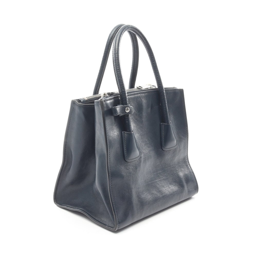 Prada Navy Leather 2WAY Handbag - 2