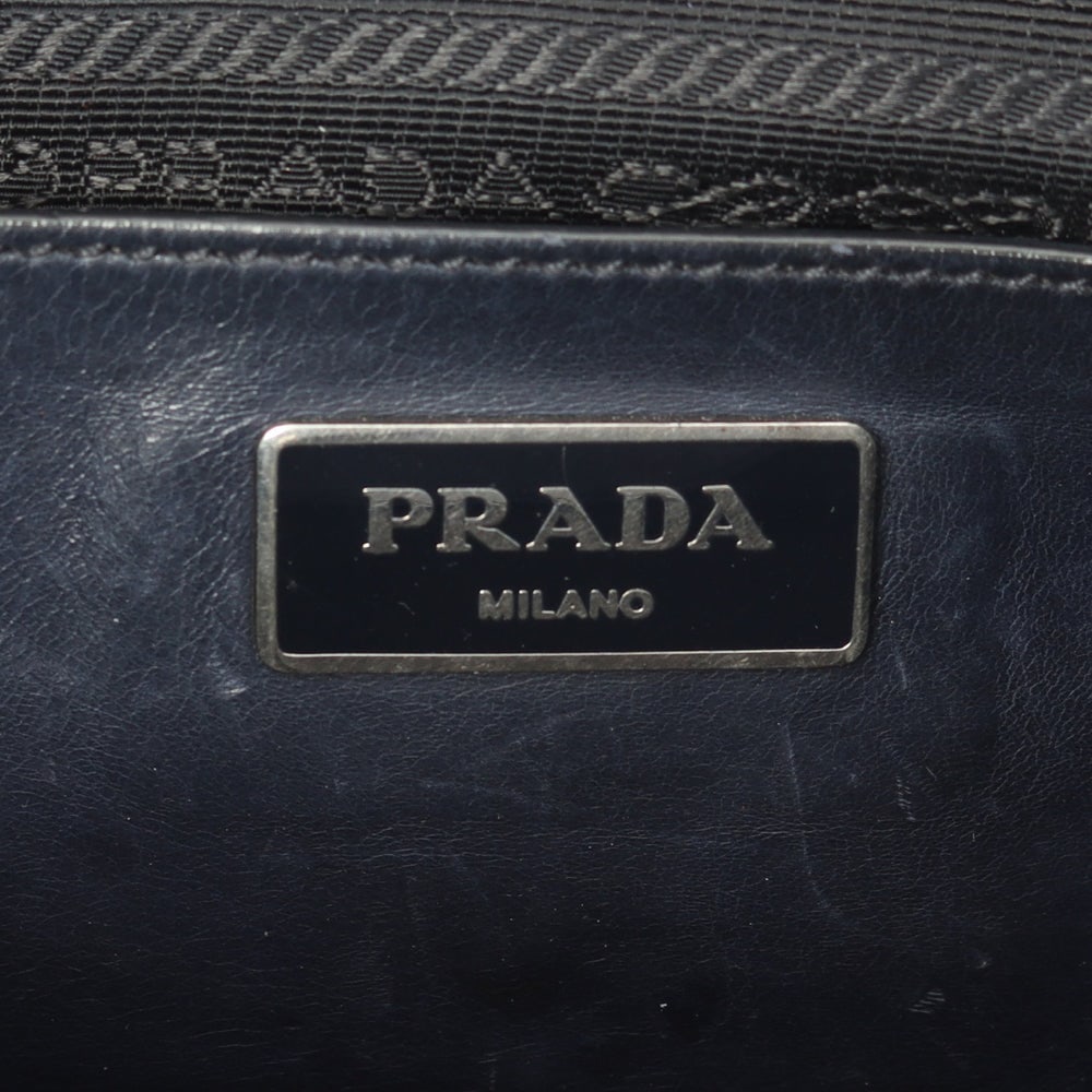 Prada Navy Leather 2WAY Handbag - 4