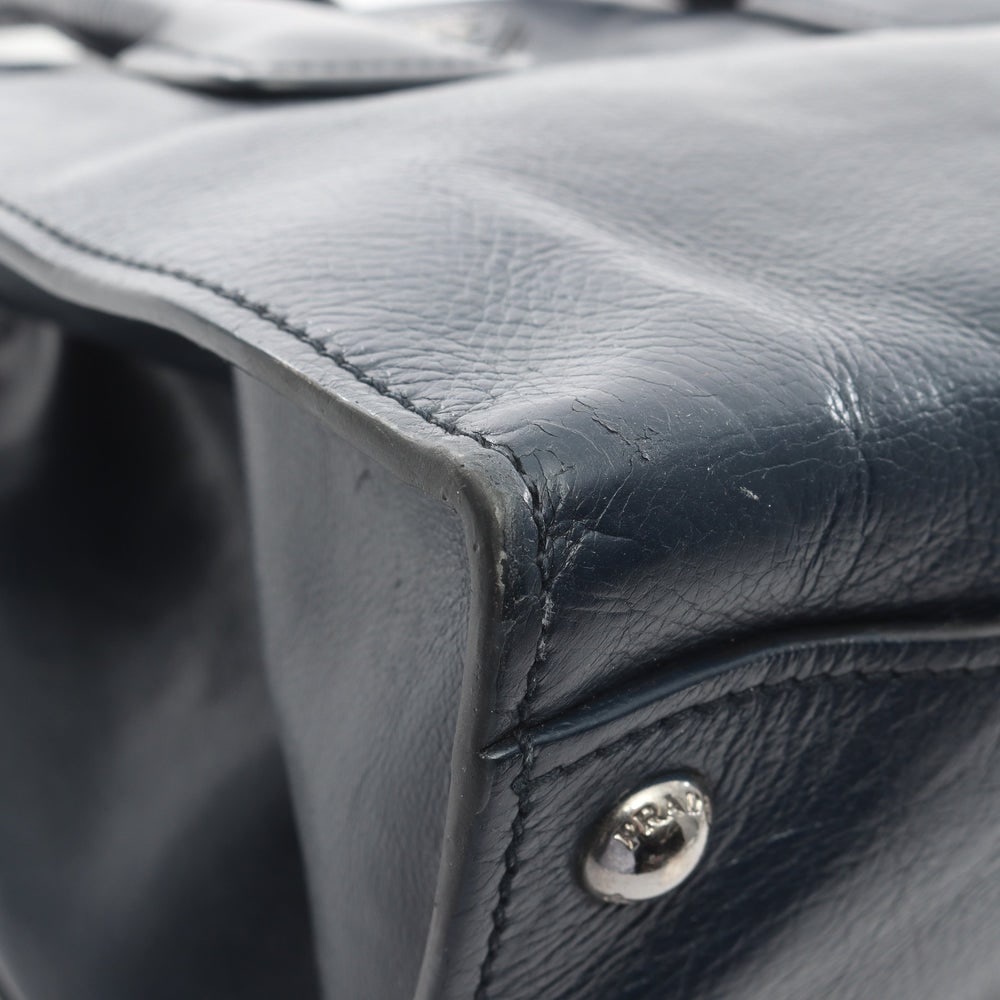 Prada Navy Leather 2WAY Handbag - 5