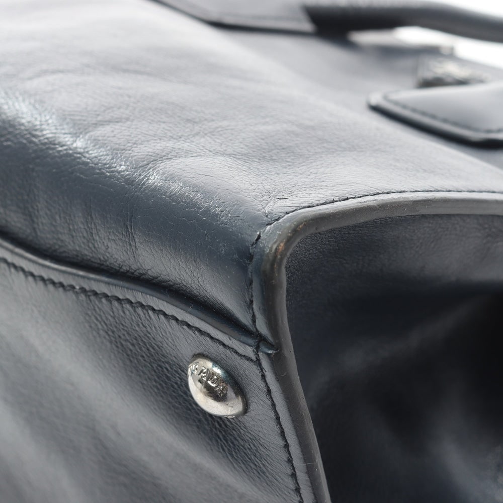Prada Navy Leather 2WAY Handbag - 6