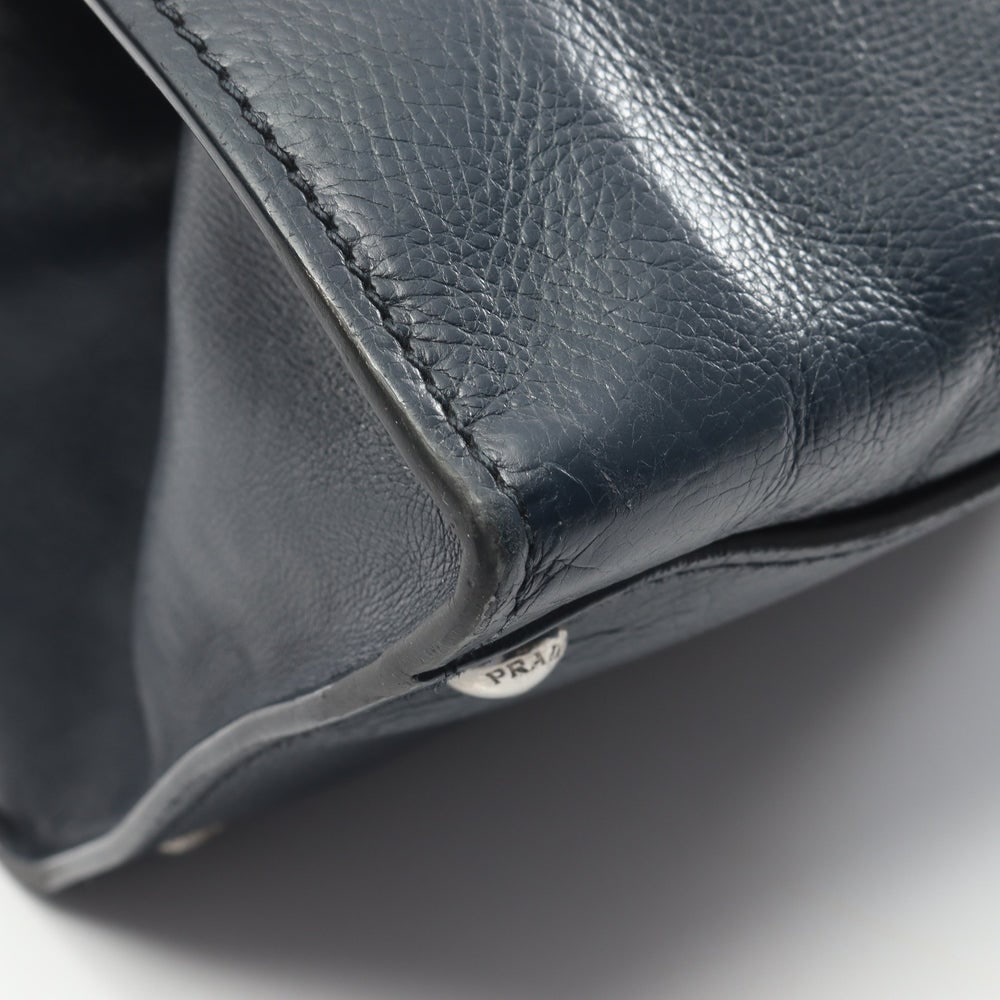 Prada Navy Leather 2WAY Handbag - 7