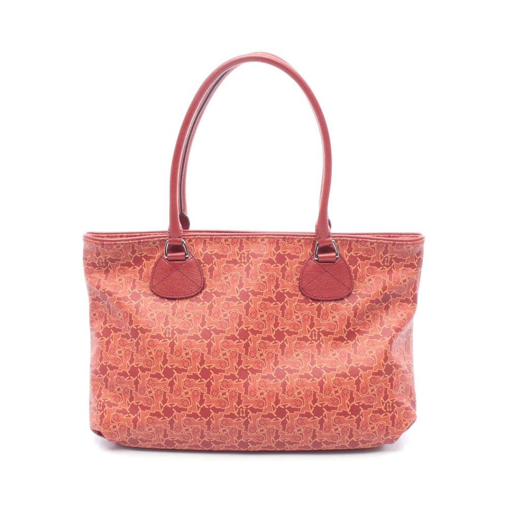 Celine Salkey Tote Red Multicolor: Authentic and authenticated Celine Salkey shoulder tote bag in red multicolor coated canvas and leather. Approx. 25H x 38/32W x 14.5D cm with 50 cm strap and 20 cm max drop.