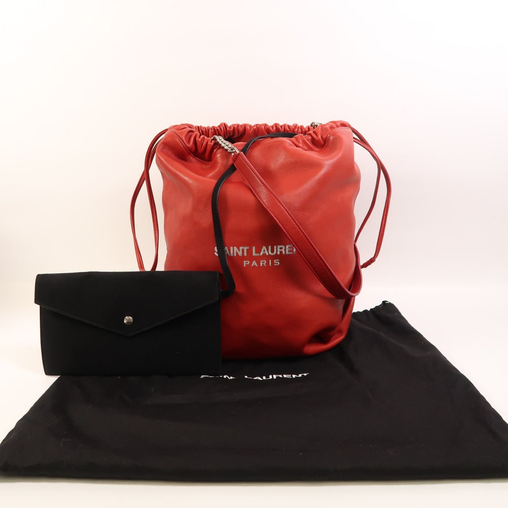 Saint Laurent Teddy Bucket Red - 9