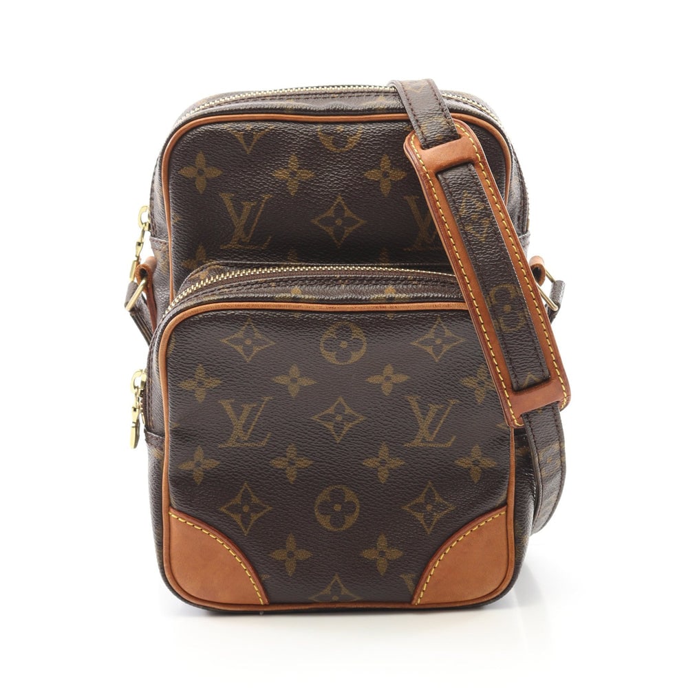 Louis Vuitton Amazon Monogram Bag: Authenticated genuine Louis Vuitton Amazon shoulder bag in brown Monogram PVC leather, model M45236, product no. AR0042. Approx. H21 x W15 x front/rear gusset 4/5 cm with 112-130 cm strap.