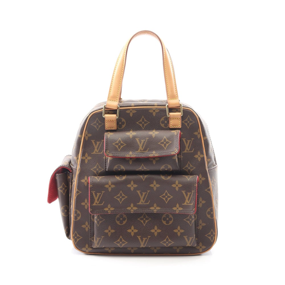 Louis Vuitton Excentri Cite Handbag: Authenticated genuine Louis Vuitton Exantricite Excentri-cite handbag in brown Monogram PVC leather, model M51161, product no. VI0034. Approx. H26 x W18 top/24 base x D12 cm.