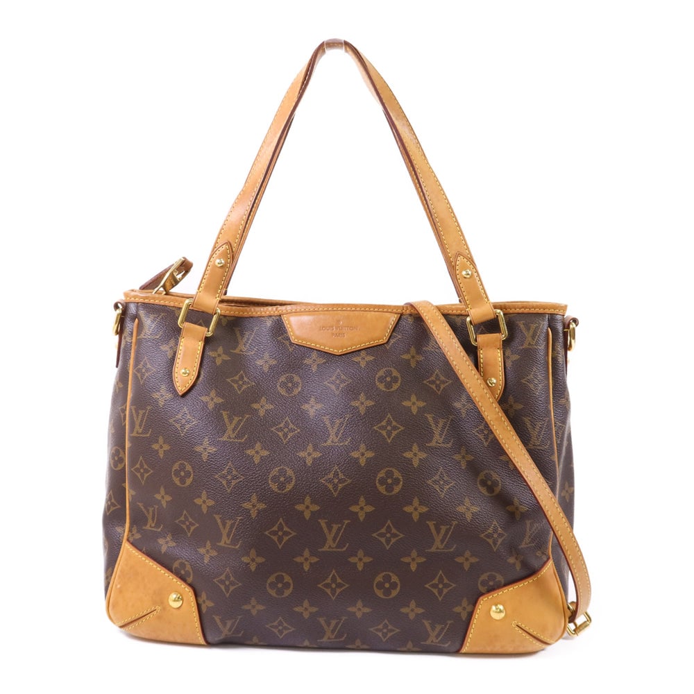 Louis Vuitton Estrela MM 2Way Bag: Authenticated genuine Louis Vuitton Estrela MM 2-way shoulder bag in brown Monogram PVC coated canvas with gold-tone hardware. Includes storage bags and shoulder strap. Product no. DR2132.