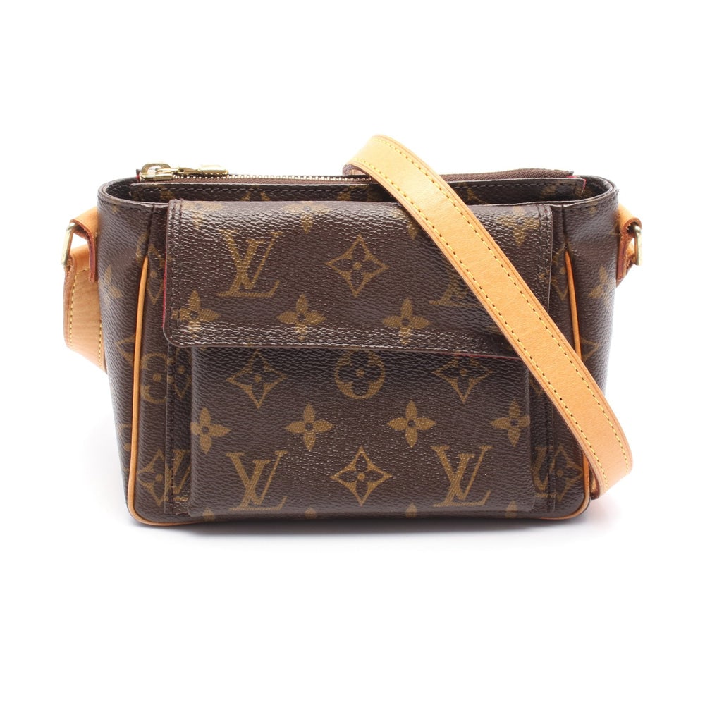 LV Viva Cite PM Monogram Bag: Authentic and authenticated Louis Vuitton Viva Cite PM Monogram shoulder bag in brown PVC leather. Model M51165, product SD0025. Approx. 13 x 20/18 x 8.5 cm with 110-128 cm strap.