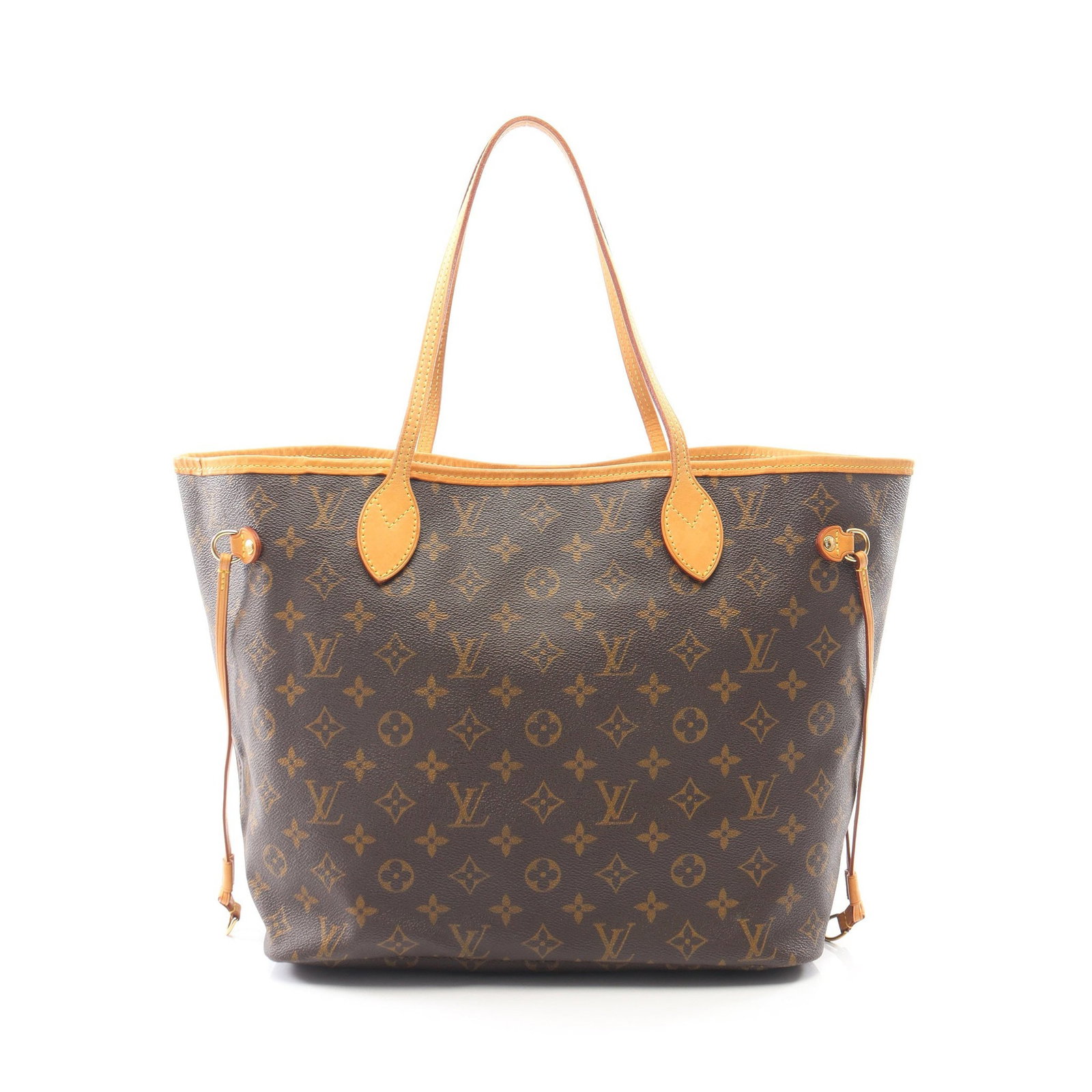 LV Neverfull MM Monogram Tote: Neverfull MM shoulder tote in brown Monogram canvas. Size 46 x 29 x 16 cm.